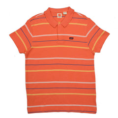 POLO MEN - FIRE ORANGE WITH STRIPES