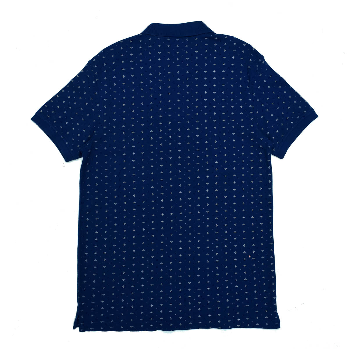 POLO MEN - BLUE WITH WHITE PRINT