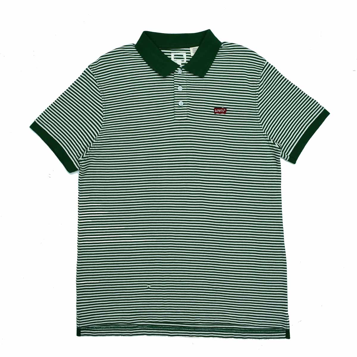POLO MEN - GREEN WITH WHITE LINES