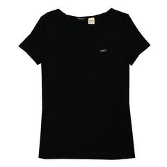 CREW NECK WOMEN - PLAIN BLACK WITH BLACK TAG