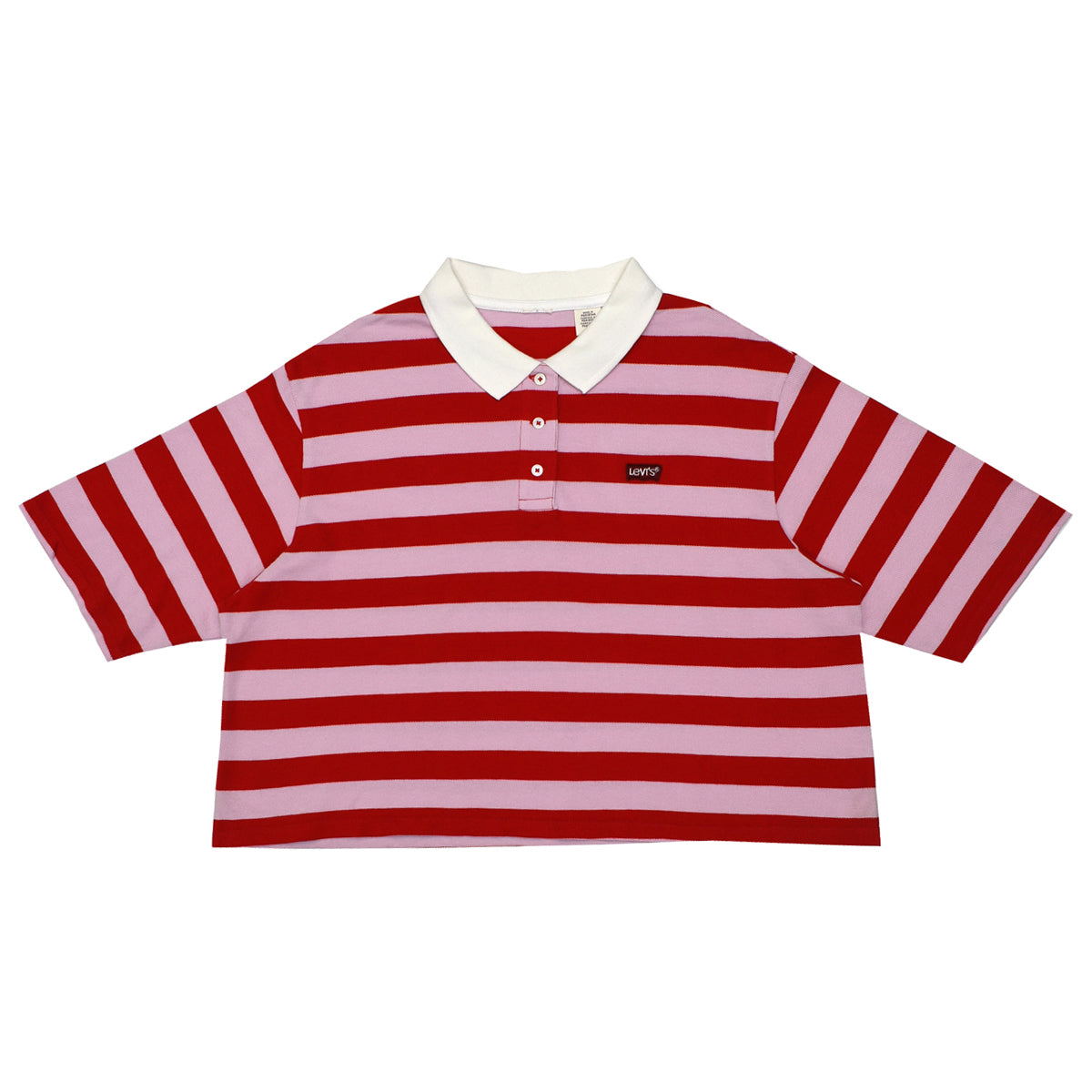 POLO WOMEN CREW CUT -PINK & RED CANDY STRIPS