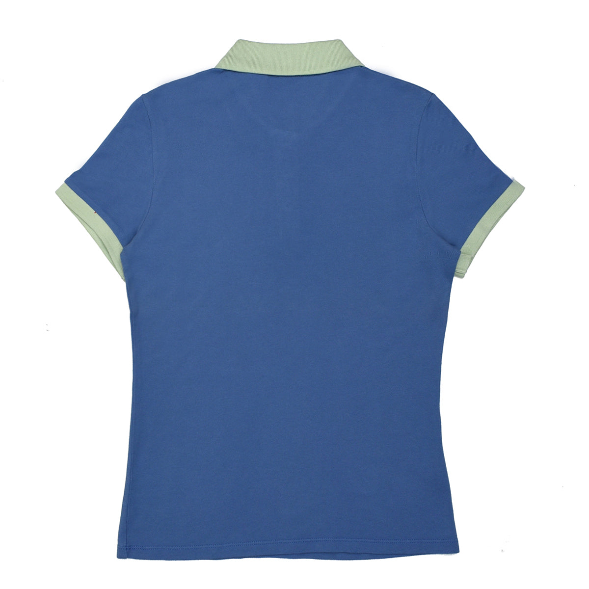 POLO WOMEN -MID BLUE WITH SEA GREEN COLLAR