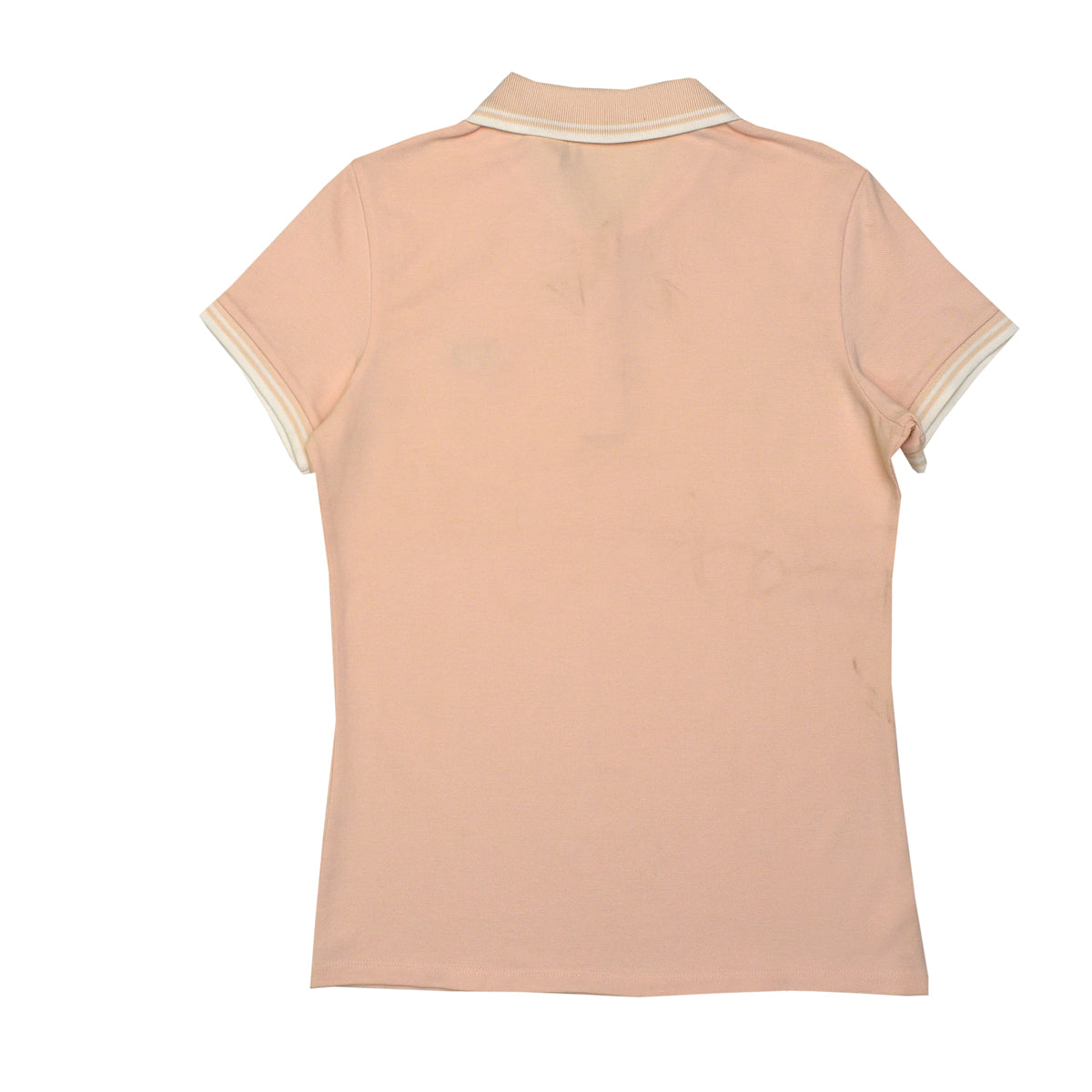 POLO WOMEN -PEACH WITH DOUBLE WHITE STRIP COLLAR