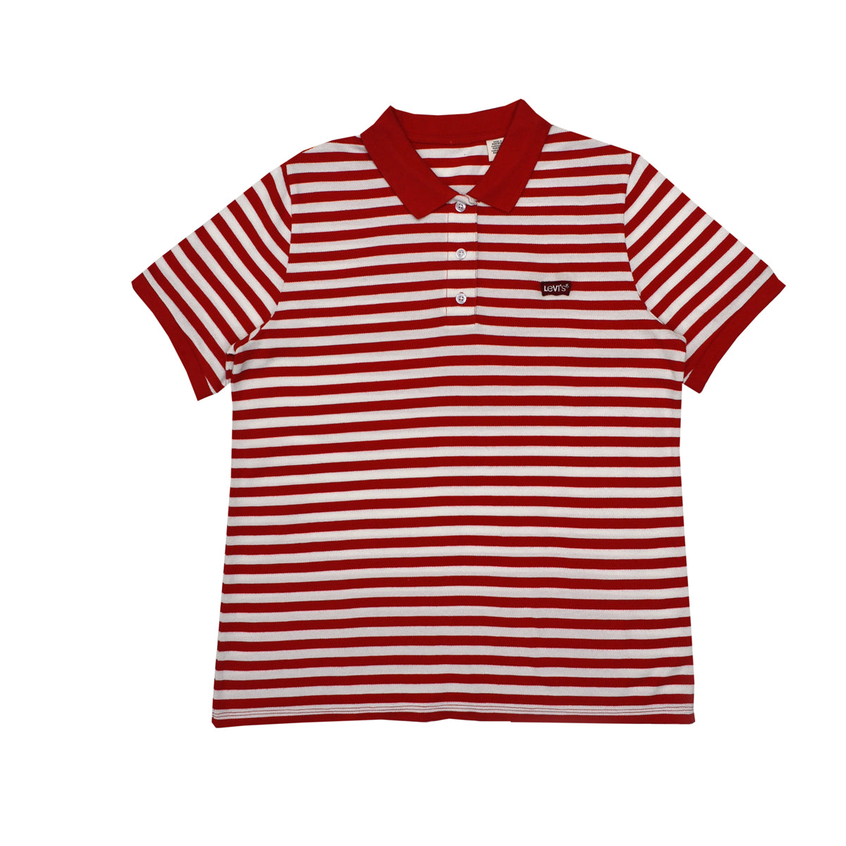 POLO WOMEN -WHITE WITH RED CANDY STRIPS