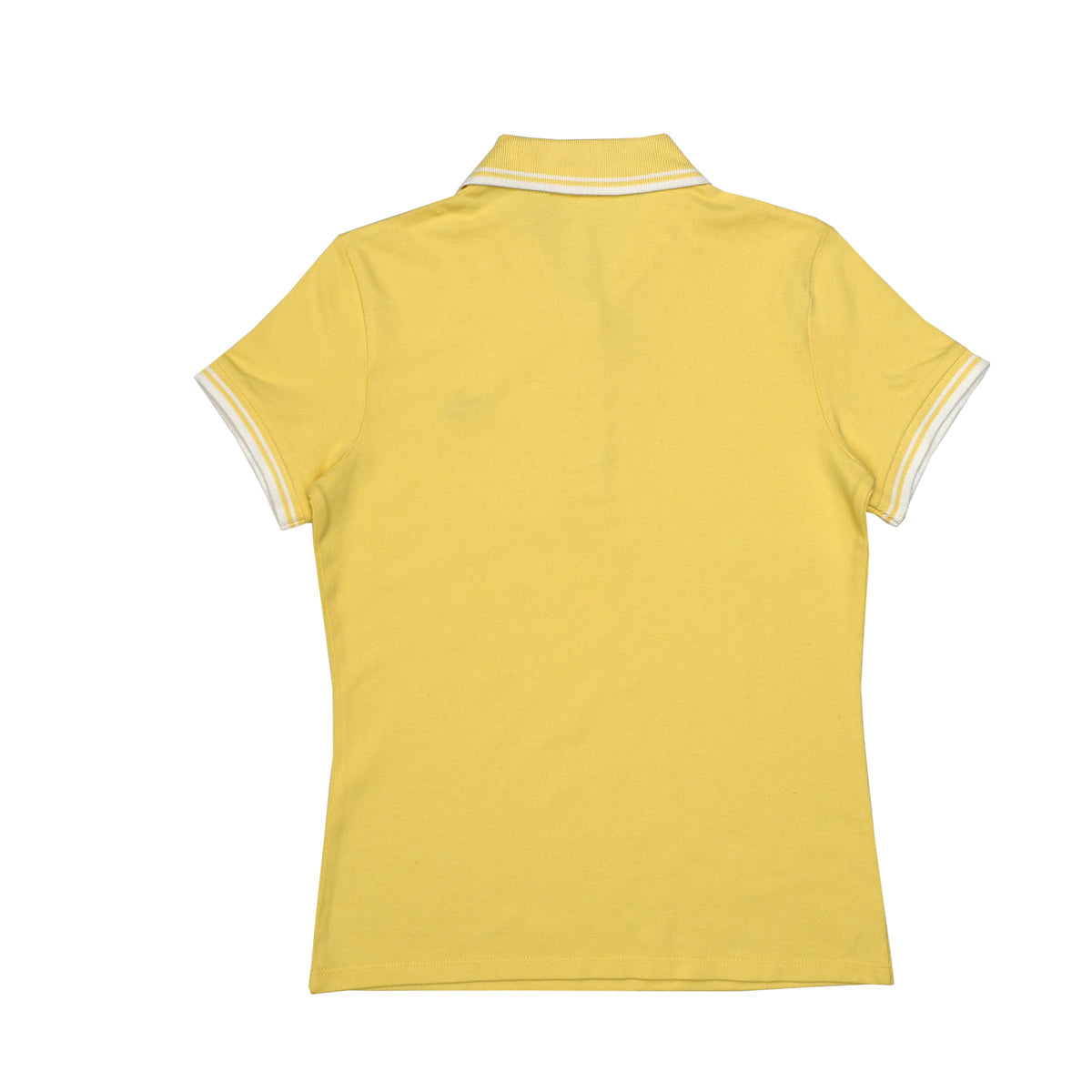 POLO WOMEN - YELLOW WITH DOUBLE WHITE STRIP COLLAR