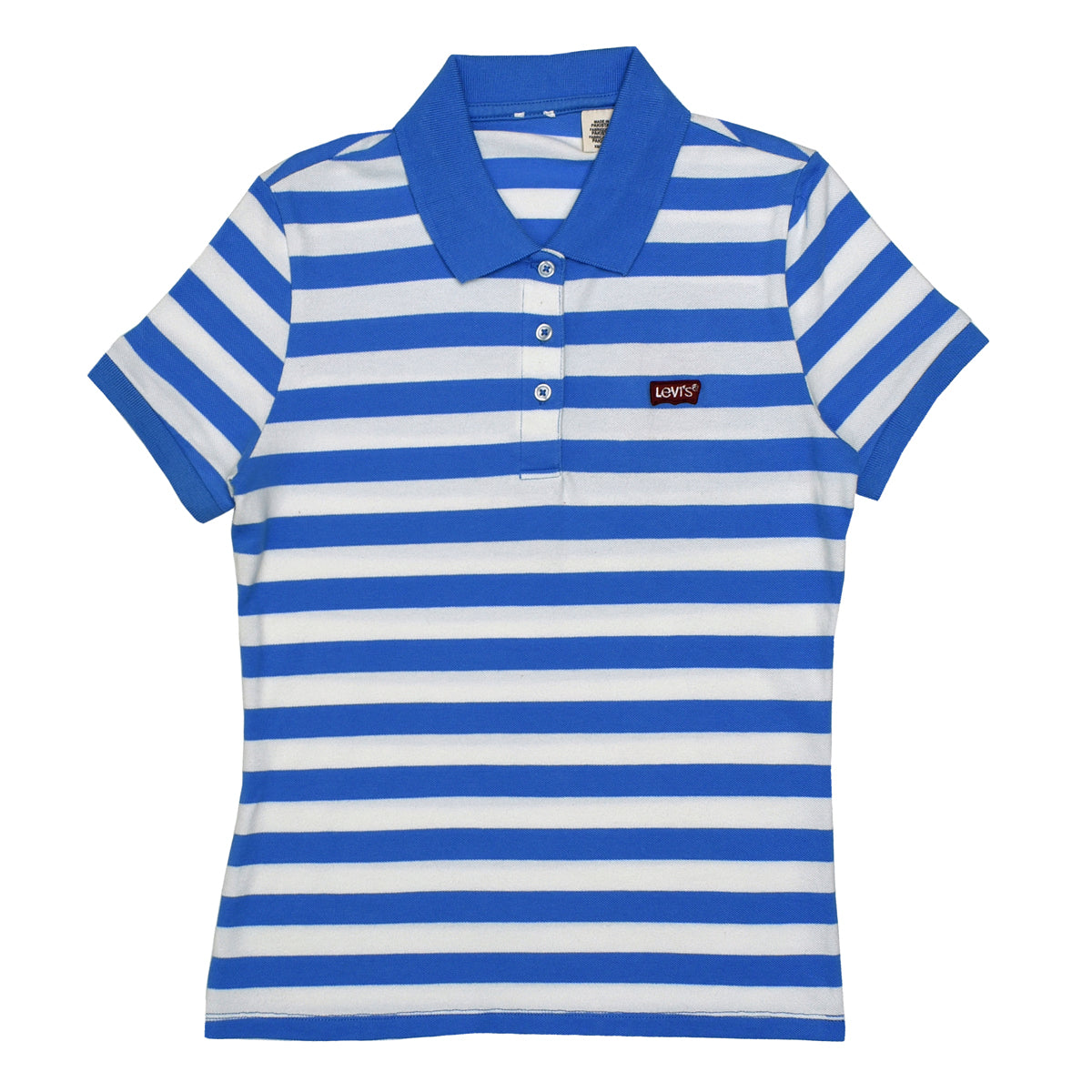 POLO WOMEN -WHITE WITH BLUE STRIPS