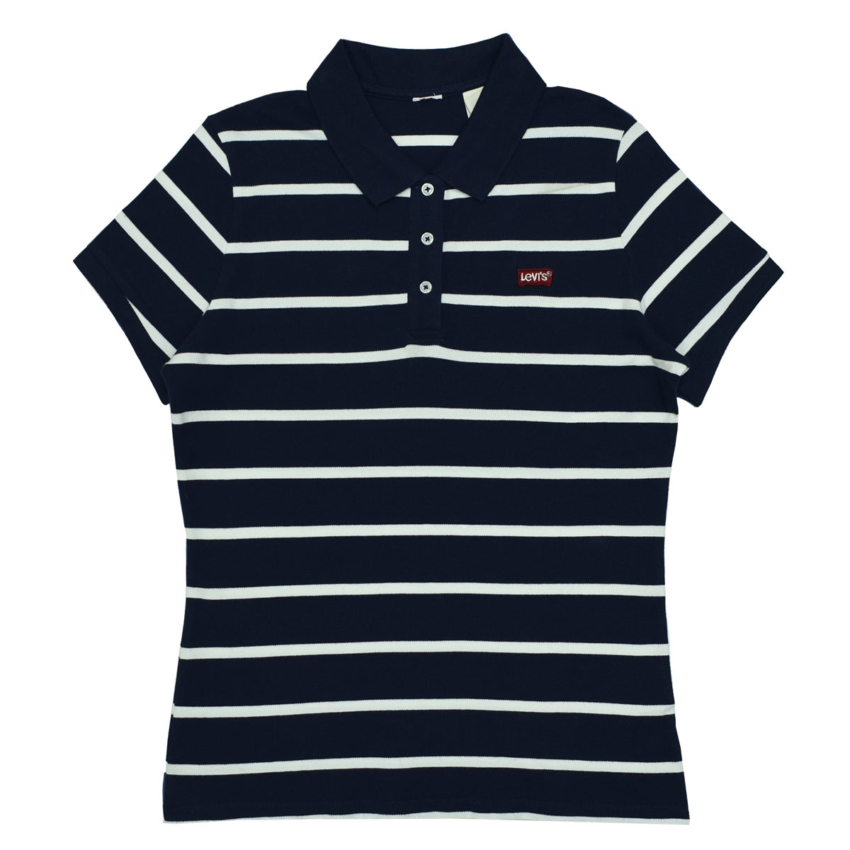 POLO WOMEN -DARK BLUE & WHITE STRIPS