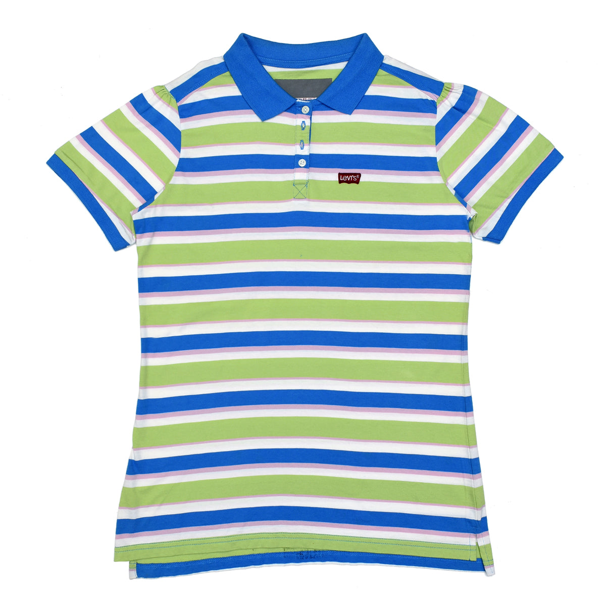 POLO WOMEN - BLUE GREEN & PINK WITH BLUE COLLAR
