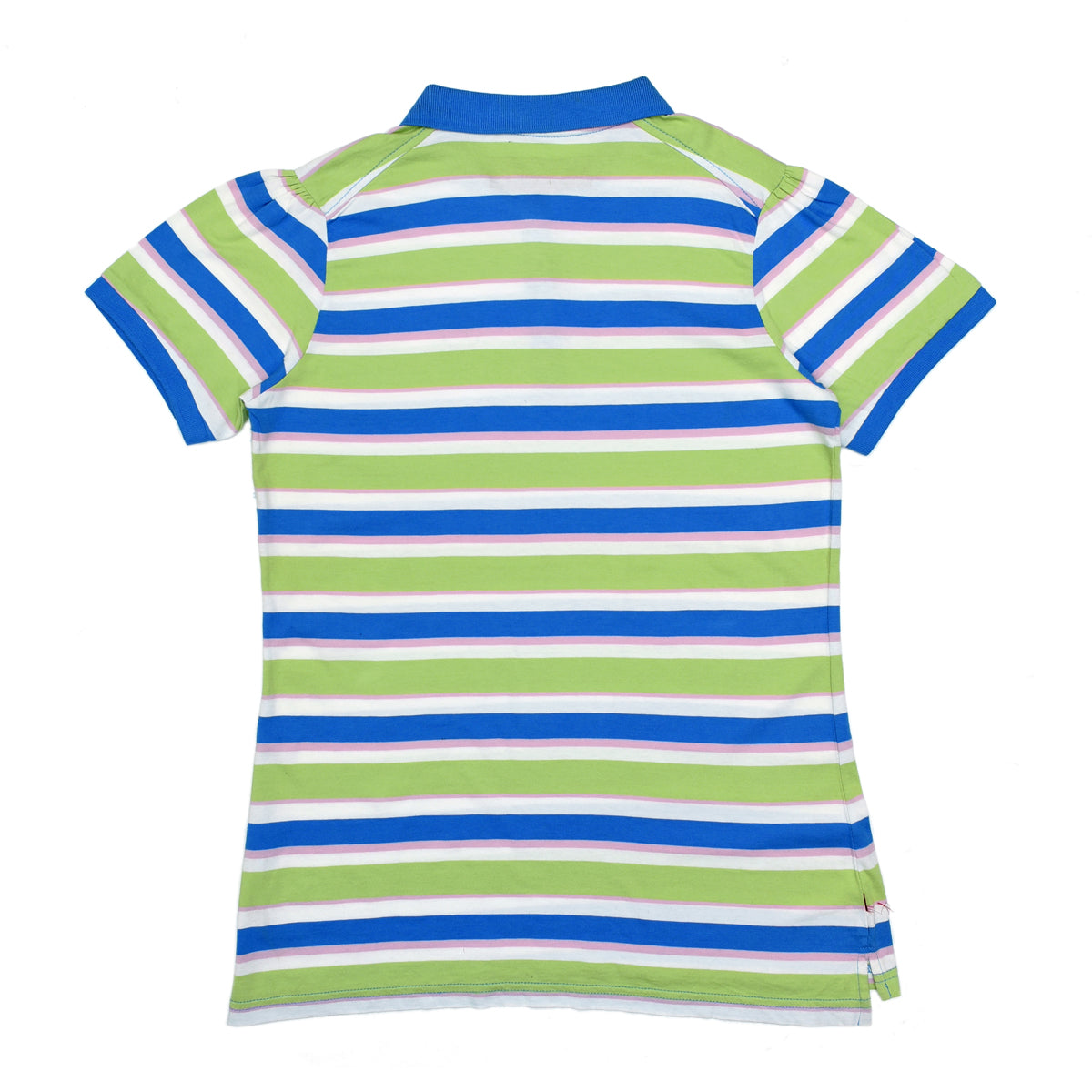 POLO WOMEN - BLUE GREEN & PINK WITH BLUE COLLAR