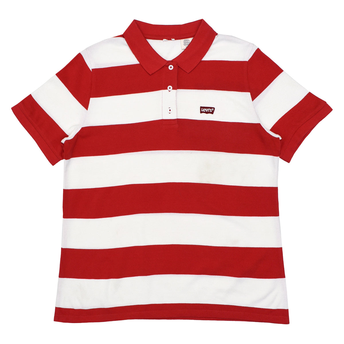 POLO WOMEN -WHITE WITH RED STRIPS