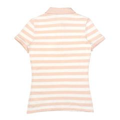 POLO WOMEN - CREAM WITH PEACH STRIPS