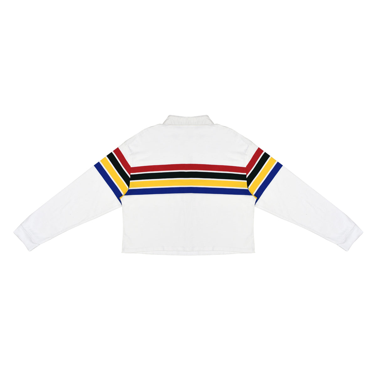 POLO WOMEN - WHITE WITH RGBY STRIPS