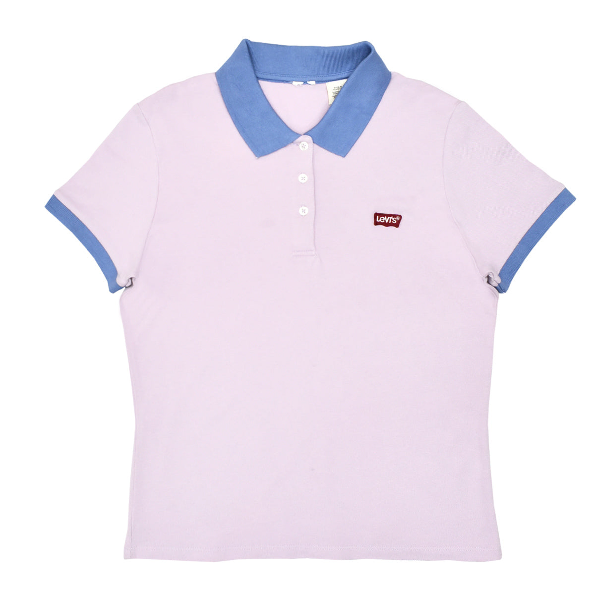 POLO WOMEN - PALE PINK WITH BLUE COLLAR