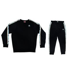 BLACK TRACKSUIT - SWEATSHIRT - LABELED LOGO