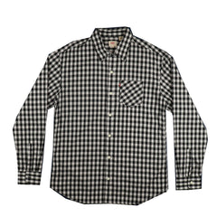 CASUAL SHIRT (MEN) -  WHITE & BLACK CHECKS WITH FRONT POCKET