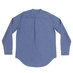 CASUAL SHIRT - DENIM BLUE WITH BROWN BUTTONS