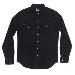 CASUAL SHIRT - BLACK WITH DOUBLE FRONT POCKETS