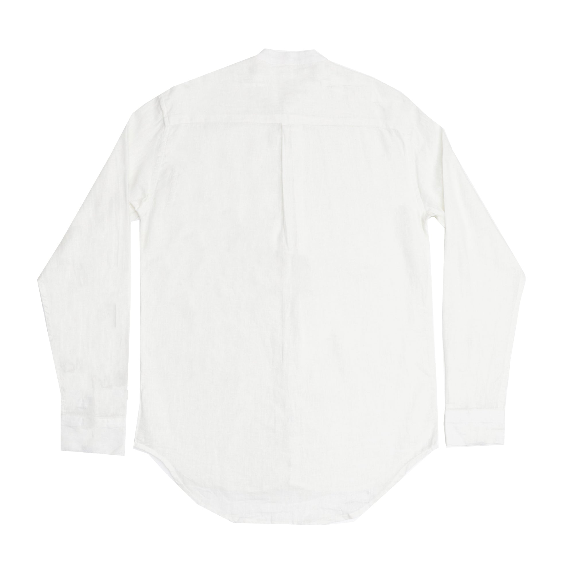 CASUAL SHIRT - CREAM WHITE BAND COLLAR - FULL SLEEVE