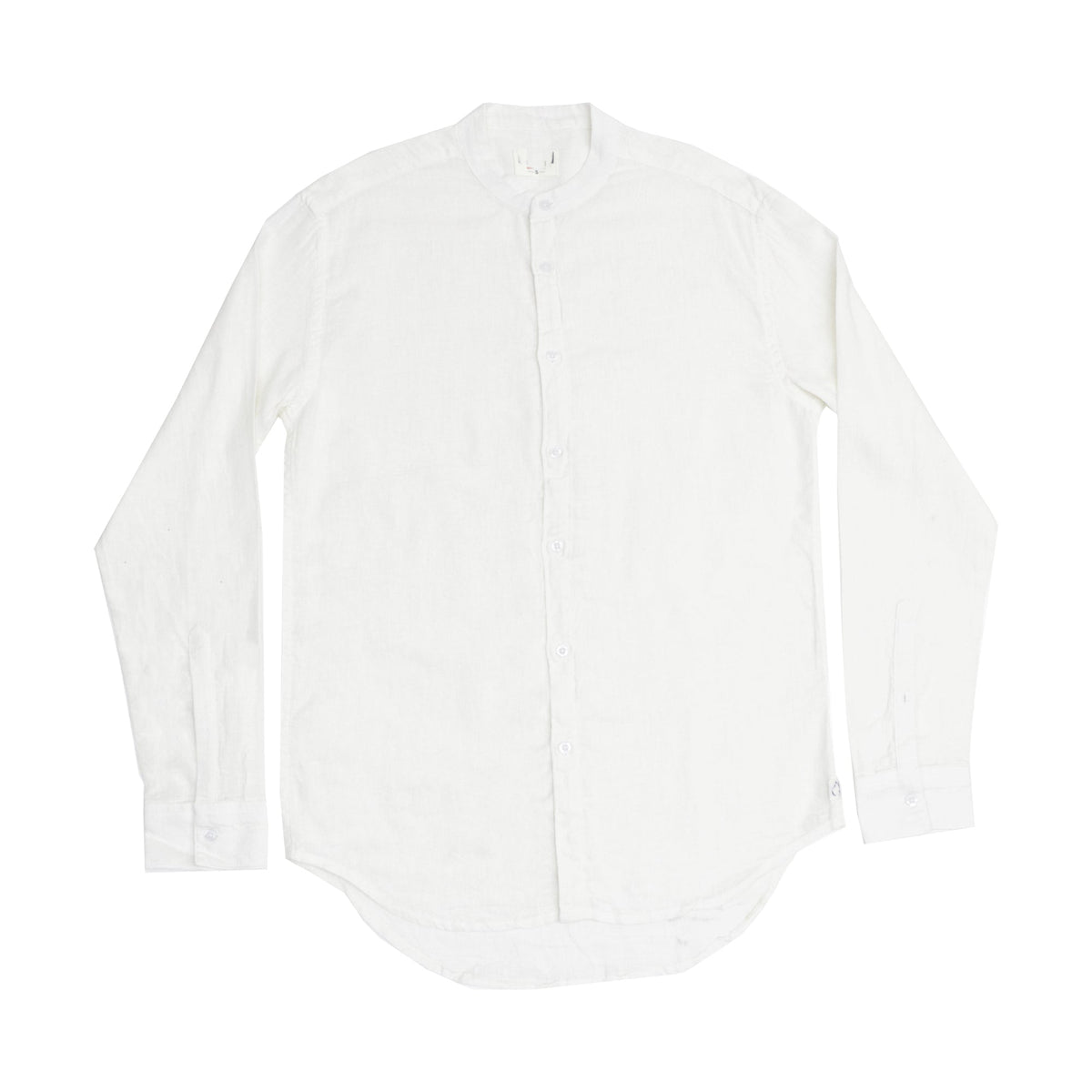 CASUAL SHIRT - CREAM WHITE BAND COLLAR - FULL SLEEVE