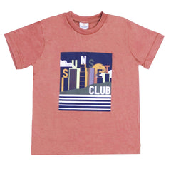 BOYS T- SHIRT SUNSET-MALT BROWN