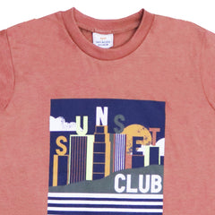 BOYS T- SHIRT SUNSET-MALT BROWN