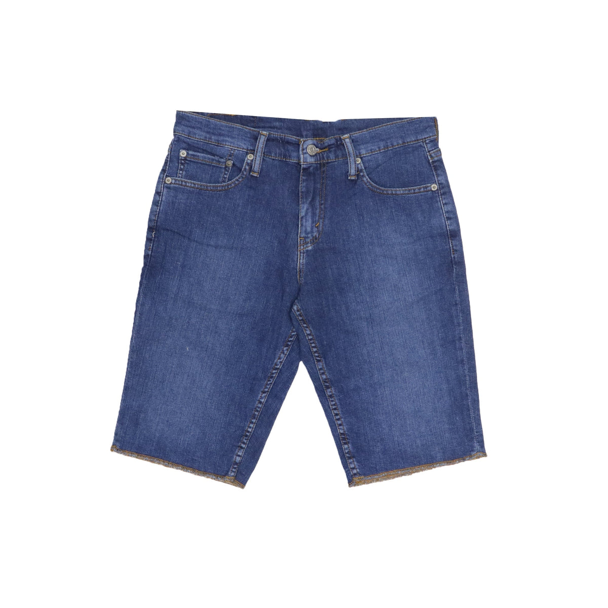 DENIM SHORTS (MEN)  PLAIN REGULAR BLUE