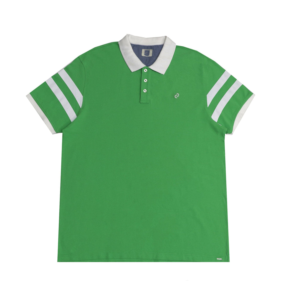 POLO (MEN) - FOREST GREEN WITH WHITE COLLAR