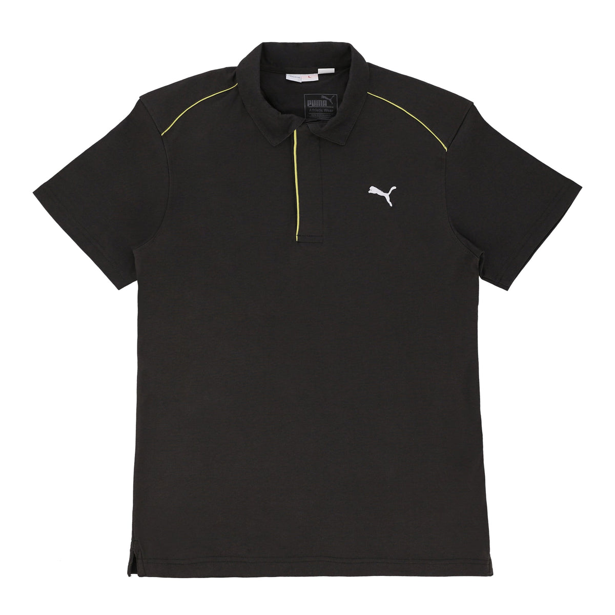 ATHLETIC FIT POLO - DARK GREY WITH YELLOW ACCENTS (MADE IN BANGLADESH)