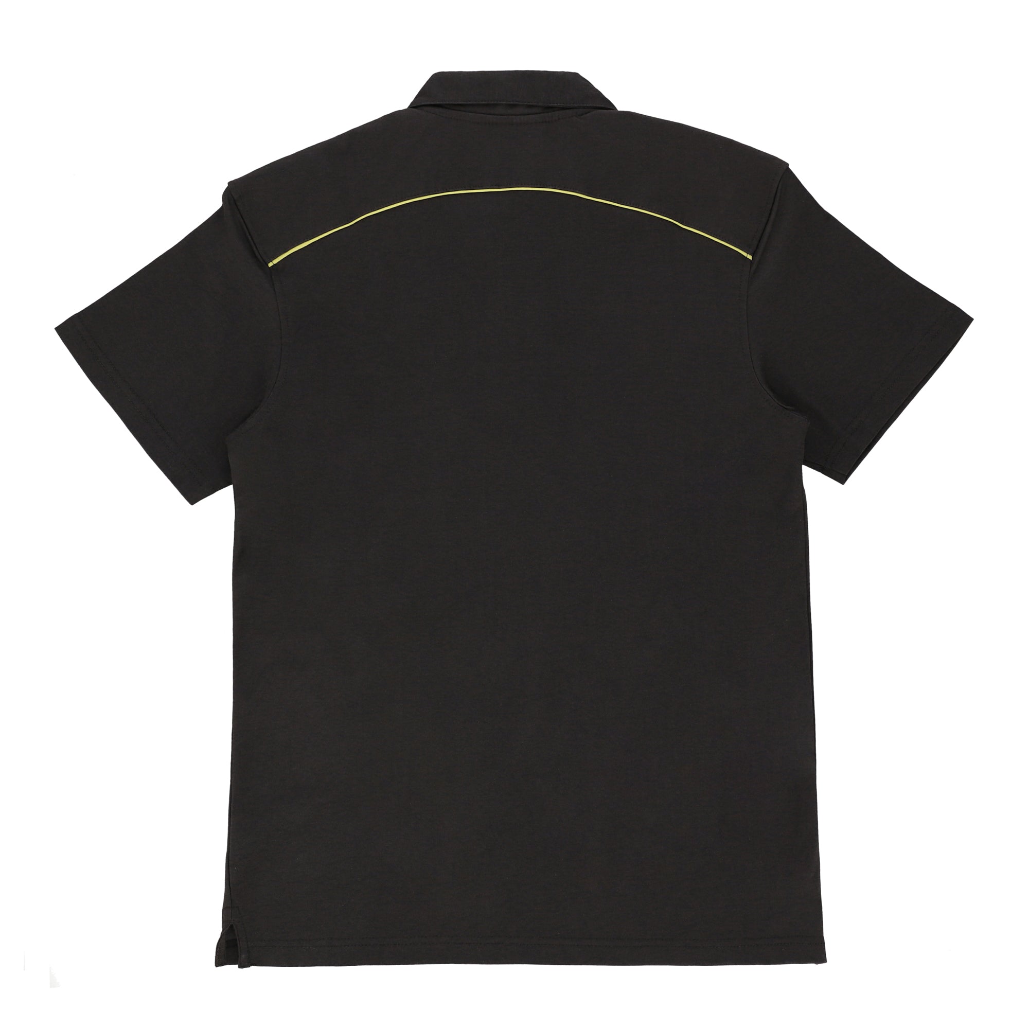 ATHLETIC FIT POLO - DARK GREY WITH YELLOW ACCENTS (MADE IN BANGLADESH)