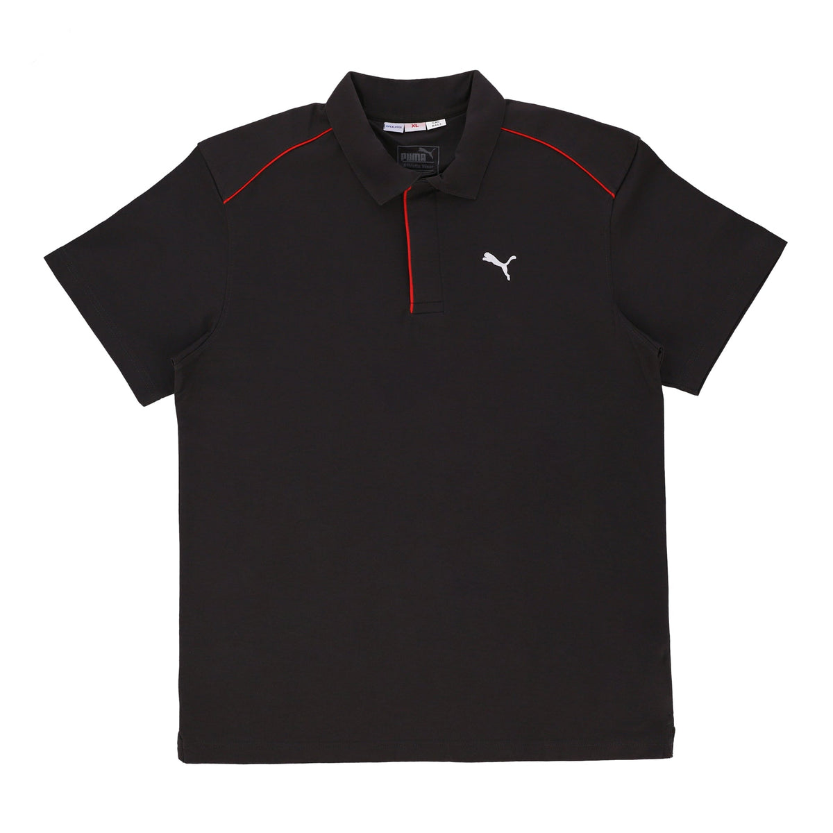 ATHLETIC FIT POLO - GREY WITH RED ACCENTS (MADE IN BANGLADESH)