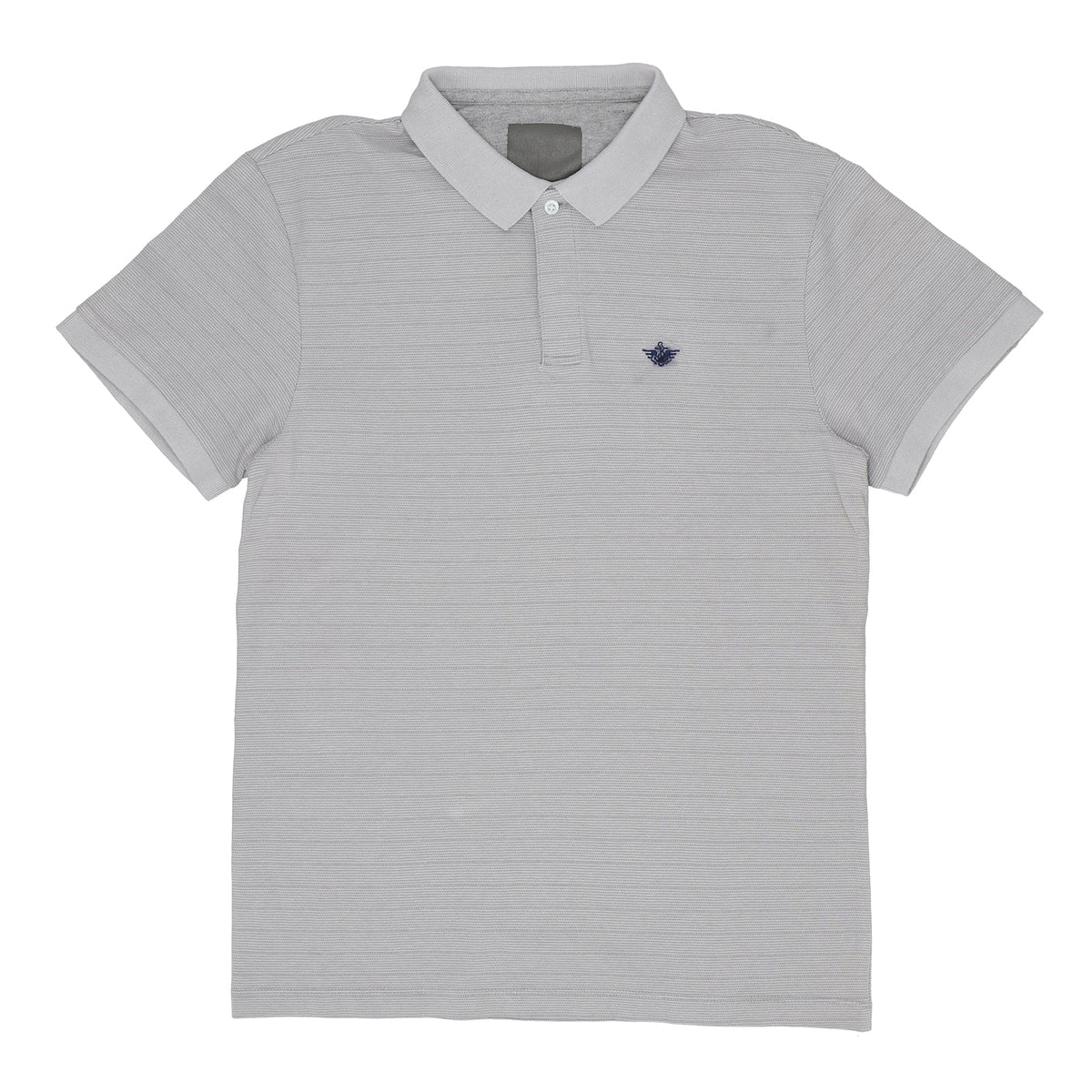 POLO (MEN)- GREY WITH SELF STRIPES