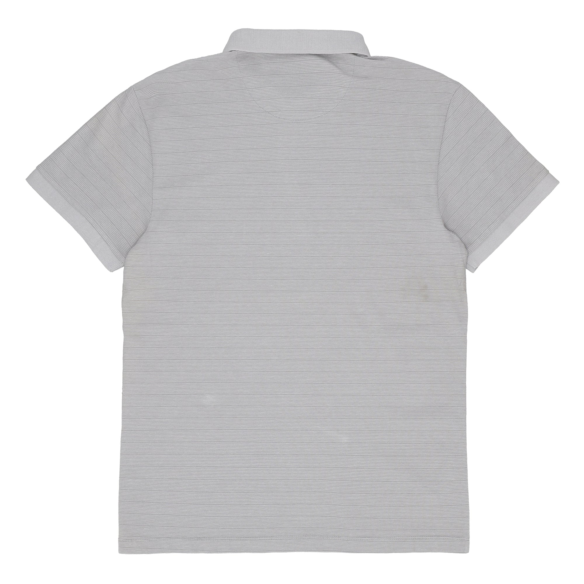 POLO (MEN)- GREY WITH SELF STRIPES