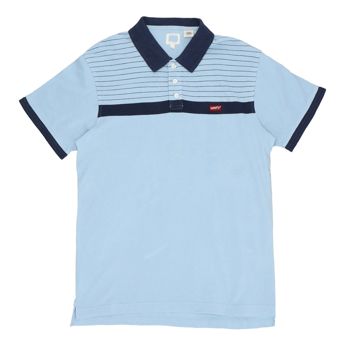 POLO (MEN) - LIGHT BLUE WITH DARK BLUE STRIPES