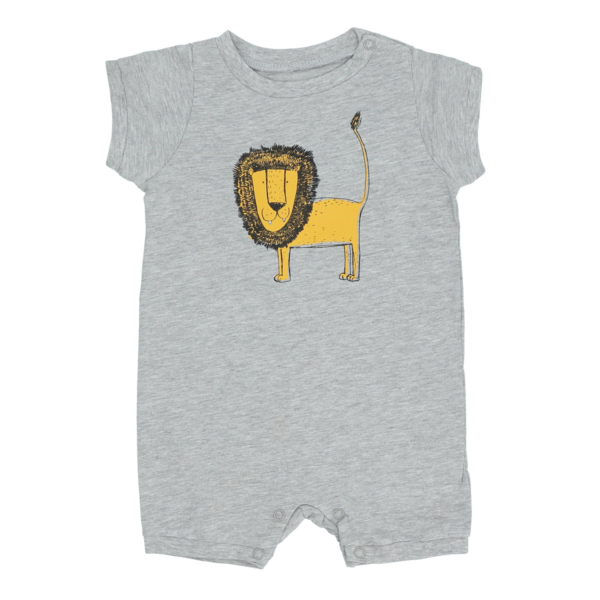Baby Romper - Heather Grey (with Lion Print)