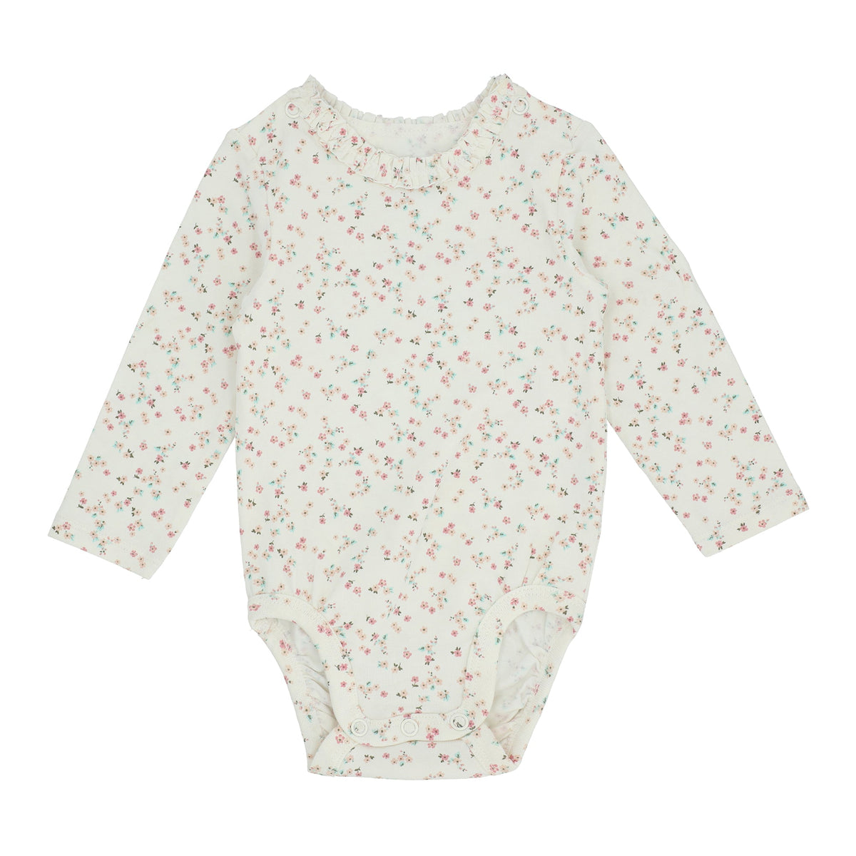 Baby Romper - Floral Print on Off White