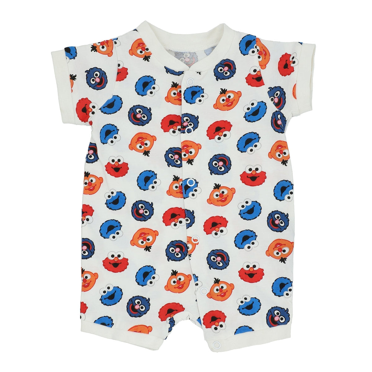 BABY ROMPER WHITE WITH SESAME STREET PRINT