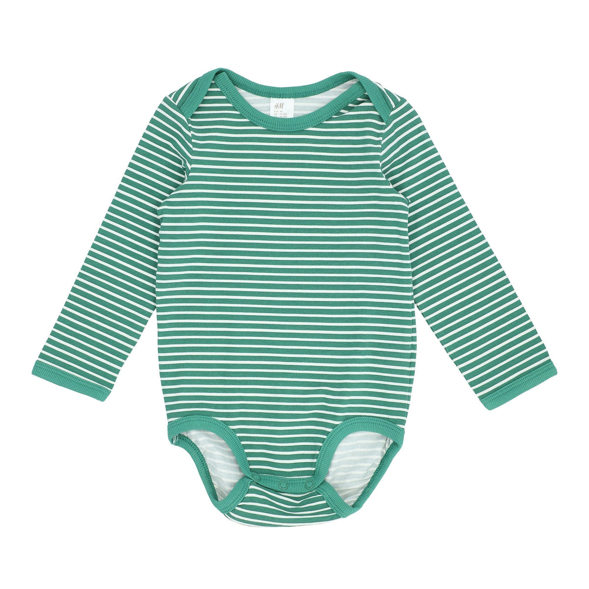 Baby Romper - Green and White Stripes