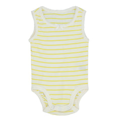 Baby Romper - White & Yellow (Stripes)