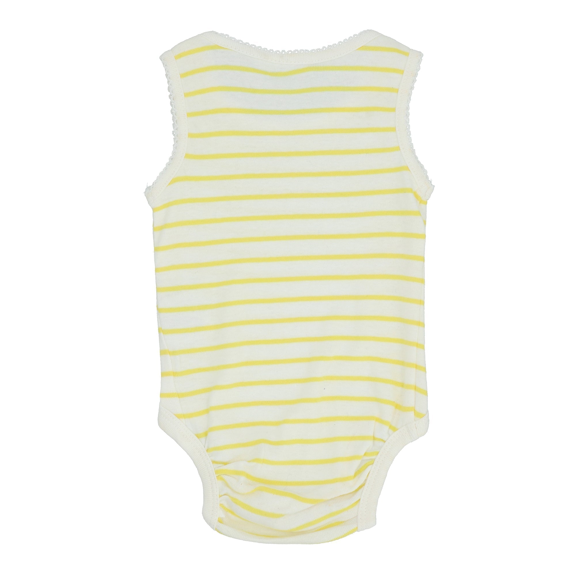 Baby Romper - White & Yellow (Stripes)
