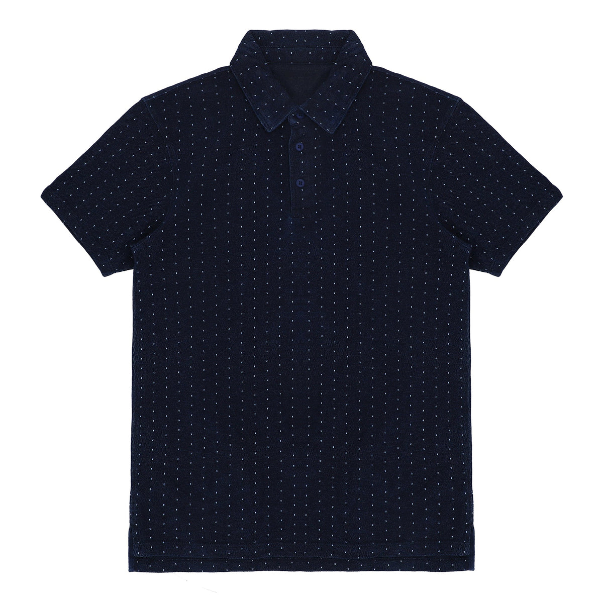 POLO (MEN) - DARK BLUE WITH POLKA DOTS