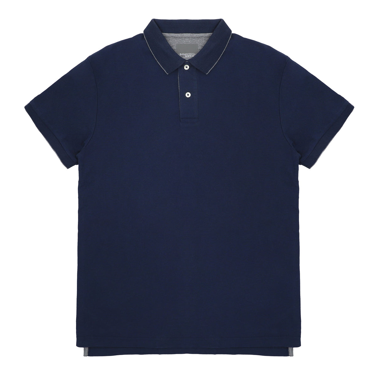 POLO (MEN)-  DARK BLUE WITH STRIPES ON COLLAR