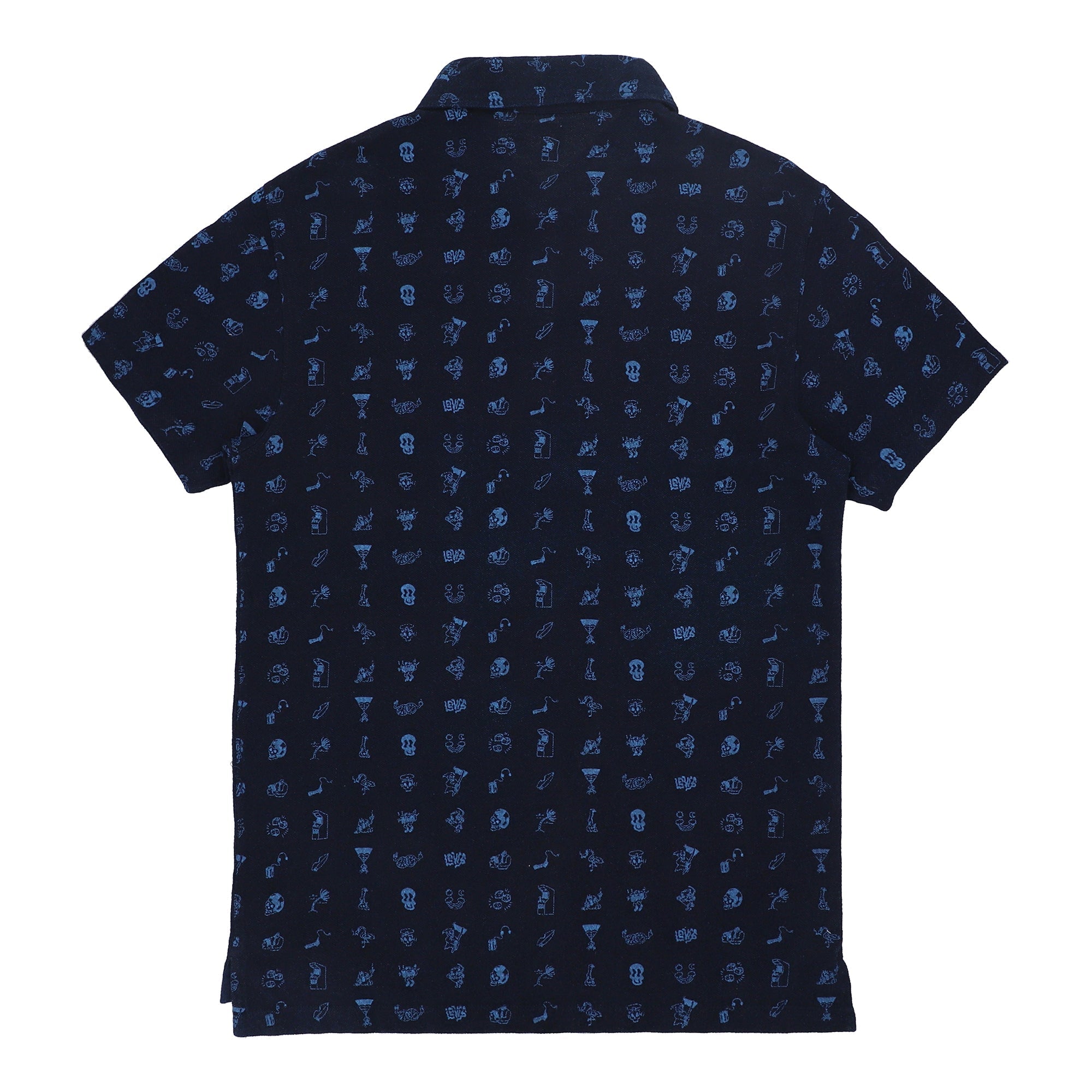 POLO (MEN) - BLUE WITH BLUE PRINT