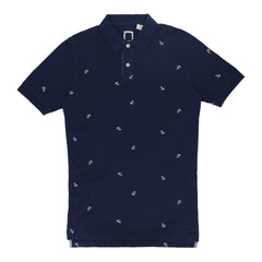 POLO (MEN)- DARK BLUE WITH ANCHOR PRINT