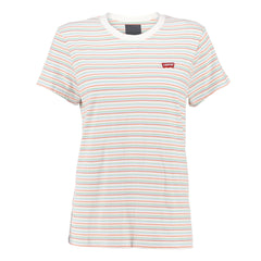 T-Shirt (Women) -White Multi Colour Stripes