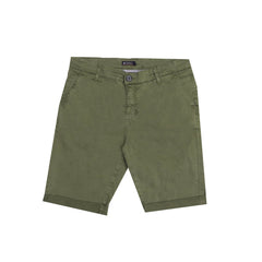 CHINO SHORTS (MEN) - OLIVE GREEN WITH FOLDED BOTTOMS