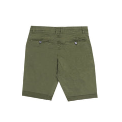 CHINO SHORTS (MEN) - OLIVE GREEN WITH FOLDED BOTTOMS