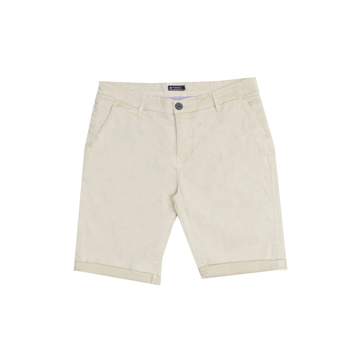 CHINO SHORTS (MEN) - CLASSIC CREAM WITH FOLDED BOTTOMS