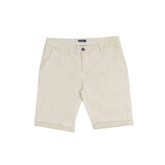 CHINO SHORTS (MEN) - CLASSIC CREAM WITH FOLDED BOTTOMS