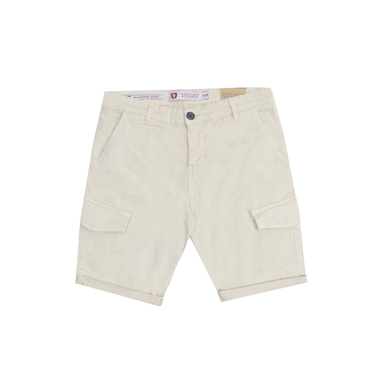 CHINO SHORTS (MEN) - CLASSIC CREAM WITH FOLDED BOTTOMS