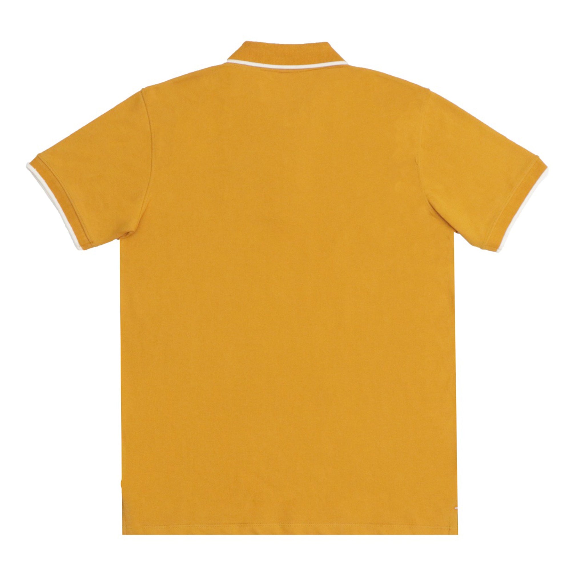 POLO (MEN) - MUSTARD YELLOW WITH THIN WHITE STRIP ON COLLAR